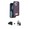 MARSİLYAN™- iPhone 15 Pro Max Kılıf Vadi Klasik Serisi - Siyah Vanessa Magic Hayalet Cam + Raze Metal Kamera Lens - TMGI
