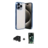 MARSİLYAN™- iPhone 15 Pro Max Kılıf Vadi Minimal - Şeffaf 360 Full Body Arka Koruyucu + Raze Metal Kamera Lens - TMGI