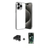 MARSİLYAN™- iPhone 15 Pro Max Kılıf Vadi Minimal - Şeffaf 360 Full Body Arka Koruyucu + Raze Metal Kamera Lens - GS
