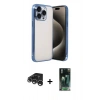 MARSİLYAN™- iPhone 15 Pro Max Kılıf Vadi Minimal - Şeffaf 360 Full Body Arka Koruyucu + Raze Metal Kamera Lens - GS