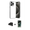 MARSİLYAN™- iPhone 15 Pro Max Kılıf Vadi Minimal - Şeffaf 360 Full Body Arka Koruyucu + Raze Metal Kamera Lens - TMGI
