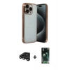 MARSİLYAN™- iPhone 15 Pro Max Kılıf Vadi Minimal - Şeffaf 360 Full Body Arka Koruyucu + Raze Metal Kamera Lens - TMGI