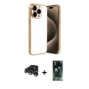 MARSİLYAN™- iPhone 15 Pro Max Kılıf Vadi Minimal - Şeffaf 360 Full Body Arka Koruyucu + Raze Metal Kamera Lens - GS