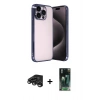 MARSİLYAN™- iPhone 15 Pro Max Kılıf Vadi Minimal - Şeffaf 360 Full Body Arka Koruyucu + Raze Metal Kamera Lens - TMGI