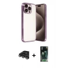 MARSİLYAN™- iPhone 15 Pro Max Kılıf Vadi Minimal - Şeffaf 360 Full Body Arka Koruyucu + Raze Metal Kamera Lens - TMGI