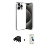 MARSİLYAN™- iPhone 15 Pro Max Kılıf Vadi Minimal - Şeffaf Pasifik Cam Ekran Koruyucu + Raze Metal Kamera Lens - SH