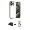 MARSİLYAN™- iPhone 15 Pro Max Kılıf Vadi Minimal - Şeffaf Pasifik Cam Ekran Koruyucu + Raze Metal Kamera Lens - TMGI