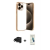 MARSİLYAN™- iPhone 15 Pro Max Kılıf Vadi Minimal - Şeffaf Pasifik Cam Ekran Koruyucu + Raze Metal Kamera Lens - SH