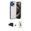 MARSİLYAN™- iPhone 15 Pro Max Kılıf Vadi Minimal - Şeffaf Pasifik Cam Ekran Koruyucu + Raze Metal Kamera Lens - LT