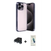 MARSİLYAN™- iPhone 15 Pro Max Kılıf Vadi Minimal - Şeffaf Pasifik Cam Ekran Koruyucu + Raze Metal Kamera Lens - LT