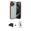 MARSİLYAN™- iPhone 15 Pro Max Kılıf Vadi Minimal - Şeffaf Pasifik Cam Ekran Koruyucu + Raze Metal Kamera Lens - TMGI