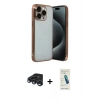 MARSİLYAN™- iPhone 15 Pro Max Kılıf Vadi Minimal - Şeffaf Pasifik Cam Ekran Koruyucu + Raze Metal Kamera Lens - LT