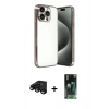 MARSİLYAN™- iPhone 15 Pro Max Kılıf Vadi Minimal - Siyah 360 Mat Full Body Arka Koruyucu + Siyah Raze Metal Kamera Lens