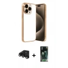 MARSİLYAN™- iPhone 15 Pro Max Kılıf Vadi Minimal - Siyah 360 Mat Full Body Arka Koruyucu + Siyah Raze Metal Kamera Lens
