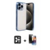 MARSİLYAN™- iPhone 15 Pro Max Kılıf Vadi Minimal - Siyah 3D Antistatik Mat Seramik Nano Ekran Koruyucu + PVD Metal Kamera Lens - SH