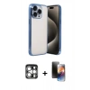 MARSİLYAN™- iPhone 15 Pro Max Kılıf Vadi Minimal - Siyah 3D Antistatik Mat Seramik Nano Ekran Koruyucu + PVD Metal Kamera Lens - GS