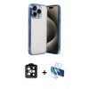 MARSİLYAN™- iPhone 15 Pro Max Kılıf Vadi Minimal - Siyah 3D Antistatik Seramik Nano Ekran Koruyucu + PVD Metal Kamera Lens - TU