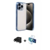 MARSİLYAN™- iPhone 15 Pro Max Kılıf Vadi Minimal - Siyah 3D Antistatik Seramik Nano Ekran Koruyucu + Raze Metal Kamera Lens - SH