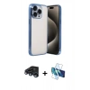 MARSİLYAN™- iPhone 15 Pro Max Kılıf Vadi Minimal - Siyah 3D Antistatik Seramik Nano Ekran Koruyucu + Raze Metal Kamera Lens - LT