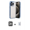 MARSİLYAN™- iPhone 15 Pro Max Kılıf Vadi Minimal - Siyah Bilvis 0.18mm Plus Cam Ekran Koruyucu + PVD Metal Kamera Lens - GI