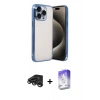 MARSİLYAN™- iPhone 15 Pro Max Kılıf Vadi Minimal - Siyah Bilvis 5in1 3D Magic Cam Ekran Koruyucu + Raze Metal Kamera Lens - TMGI