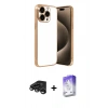 MARSİLYAN™- iPhone 15 Pro Max Kılıf Vadi Minimal - Siyah Bilvis 5in1 3D Magic Cam Ekran Koruyucu + Raze Metal Kamera Lens - TMGI