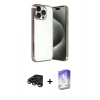 MARSİLYAN™- iPhone 15 Pro Max Kılıf Vadi Minimal - Siyah Bilvis 5in1 3D Magic Cam Ekran Koruyucu + Raze Metal Kamera Lens - TMGI