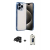 MARSİLYAN™- iPhone 15 Pro Max Kılıf Vadi Minimal - Siyah Bilvis Hayalet Cam Ekran Koruyucu + Raze Metal Kamera Lens - GS