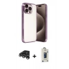 MARSİLYAN™- iPhone 15 Pro Max Kılıf Vadi Minimal - Siyah Bilvis Hayalet Cam Ekran Koruyucu + Raze Metal Kamera Lens - GS