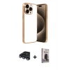 MARSİLYAN™- iPhone 15 Pro Max Kılıf Vadi Minimal - Siyah Bilvis Hayalet Cam Ekran Koruyucu + Lacivert Raze Metal Kamera Lens