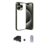 MARSİLYAN™- iPhone 15 Pro Max Kılıf Vadi Minimal - Siyah Joko Magic 5D Cam + Raze Metal Kamera Lens - GS