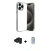 MARSİLYAN™- iPhone 15 Pro Max Kılıf Vadi Minimal - Siyah Joko Magic 5D Cam + Raze Metal Kamera Lens - LT