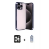 MARSİLYAN™- iPhone 15 Pro Max Kılıf Vadi Minimal - Siyah Joko Magic 5D Cam + PVD Metal Kamera Lens - GI