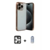 MARSİLYAN™- iPhone 15 Pro Max Kılıf Vadi Minimal - Siyah Joko Magic 5D Cam + PVD Metal Kamera Lens - GS