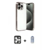 MARSİLYAN™- iPhone 15 Pro Max Kılıf Vadi Minimal - Siyah Joko Magic 5D Cam + PVD Metal Kamera Lens - GS