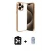 MARSİLYAN™- iPhone 15 Pro Max Kılıf Vadi Minimal - Siyah Joko Magic 5D Cam + PVD Metal Kamera Lens - TU