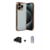 MARSİLYAN™- iPhone 15 Pro Max Kılıf Vadi Minimal - Siyah Joko Magic 5D Cam + Raze Metal Kamera Lens - SH