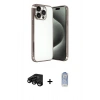 MARSİLYAN™- iPhone 15 Pro Max Kılıf Vadi Minimal - Siyah Joko Magic 5D Cam + Raze Metal Kamera Lens - SH