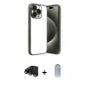 MARSİLYAN™- iPhone 15 Pro Max Kılıf Vadi Minimal - Siyah Joko Magic 5D Cam + Raze Metal Kamera Lens - SH