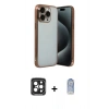 MARSİLYAN™- iPhone 15 Pro Max Kılıf Vadi Minimal - Siyah Joko Magic 5D Cam + Siyah PVD Metal Kamera Lens
