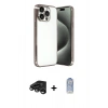 MARSİLYAN™- iPhone 15 Pro Max Kılıf Vadi Minimal - Siyah Joko Magic 5D Cam + Raze Metal Kamera Lens - TMGI