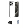 MARSİLYAN™- iPhone 15 Pro Max Kılıf Vadi Minimal - Siyah Joko Magic 5D Cam + Raze Metal Kamera Lens - TMGI