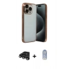 MARSİLYAN™- iPhone 15 Pro Max Kılıf Vadi Minimal - Siyah Joko Magic 5D Cam + Raze Metal Kamera Lens - TMGI
