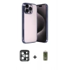 MARSİLYAN™- iPhone 15 Pro Max Kılıf Vadi Minimal - Siyah Joko Magic 5D Hayalet Cam + PVD Metal Kamera Lens - LT