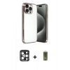 MARSİLYAN™- iPhone 15 Pro Max Kılıf Vadi Minimal - Siyah Joko Magic 5D Hayalet Cam + PVD Metal Kamera Lens - LT