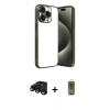 MARSİLYAN™- iPhone 15 Pro Max Kılıf Vadi Minimal - Siyah Joko Magic 5D Hayalet Cam + Raze Metal Kamera Lens - SH