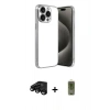 MARSİLYAN™- iPhone 15 Pro Max Kılıf Vadi Minimal - Siyah Joko Magic 5D Hayalet Cam + Raze Metal Kamera Lens - SH