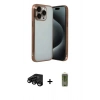 MARSİLYAN™- iPhone 15 Pro Max Kılıf Vadi Minimal - Siyah Joko Magic 5D Hayalet Cam + Raze Metal Kamera Lens - SH