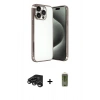 MARSİLYAN™- iPhone 15 Pro Max Kılıf Vadi Minimal - Siyah Joko Magic 5D Hayalet Cam + Titanyum Gri Raze Metal Kamera Lens