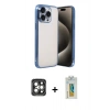 MARSİLYAN™- iPhone 15 Pro Max Kılıf Vadi Minimal - Siyah Polymer Nano Ekran Koruyucu + PVD Metal Kamera Lens - GI